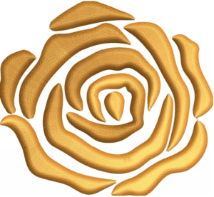 Golden Rose embroidery design (2 sizes)-EmbDesignStock