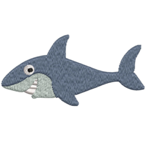 Smiling Shark Embroidery Design (2 sizes)-EmbDesignStock