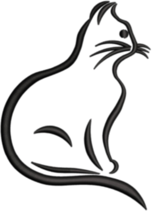 Minimalist Cat Embroidery Design (2 sizes)-EmbDesignStock