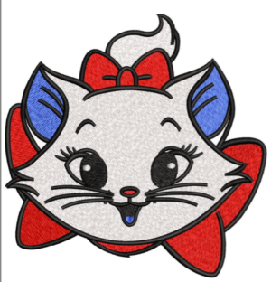 Cute Cat Embroidery Design (2 sizes)-EmbDesignStock