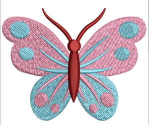 Blue butterfly Embroidery Design (2 sizes)-EmbDesignStock